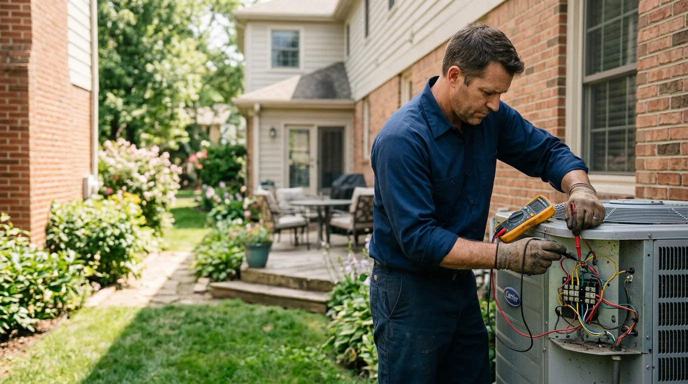 HVAC technician working near Footville, WI